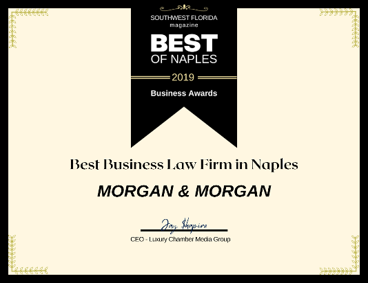 Best Business Law Firm, voted best by Best of Naples Readers - SW Florida Magazine 2019