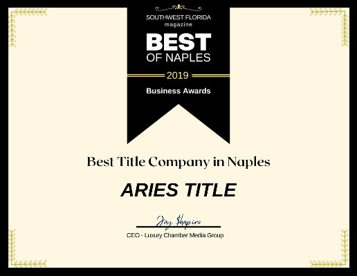 ARIES TITLE | Voted Best of Naples 2019