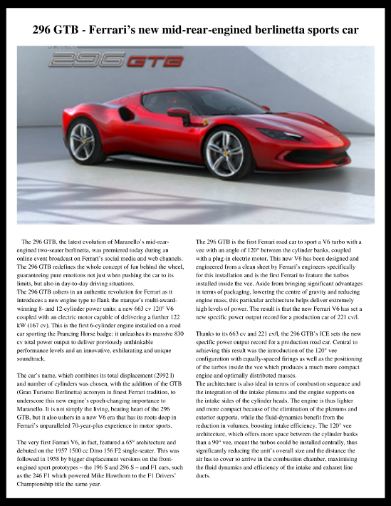 Ferrari 296 GTB - Naples, FL - SOUTHWEST FLORIDA magazine - toys page